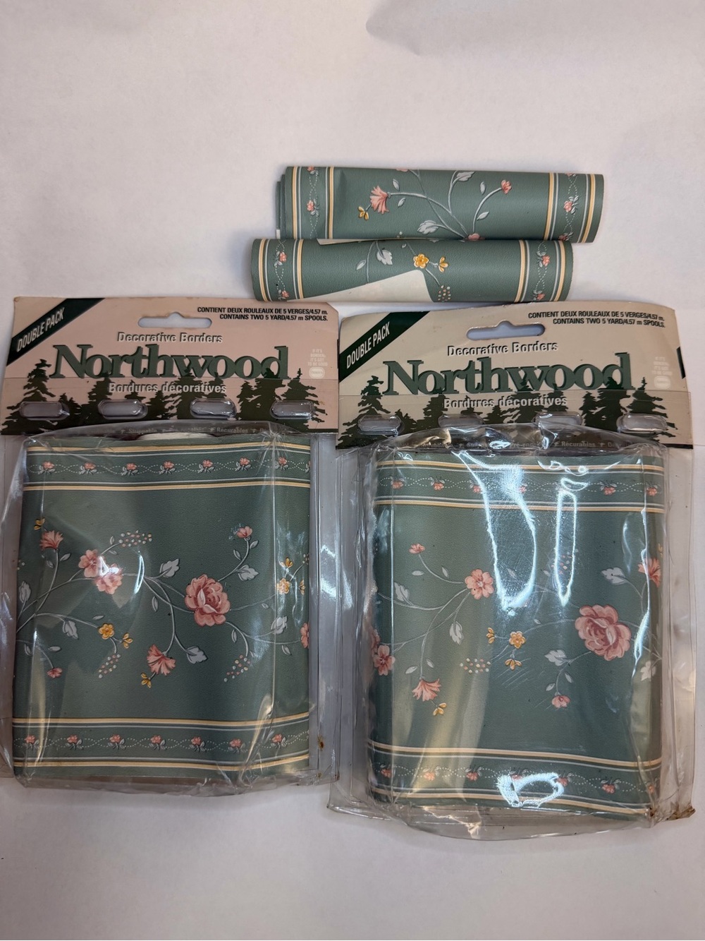 Northwood Green Floral Wallpaper Border